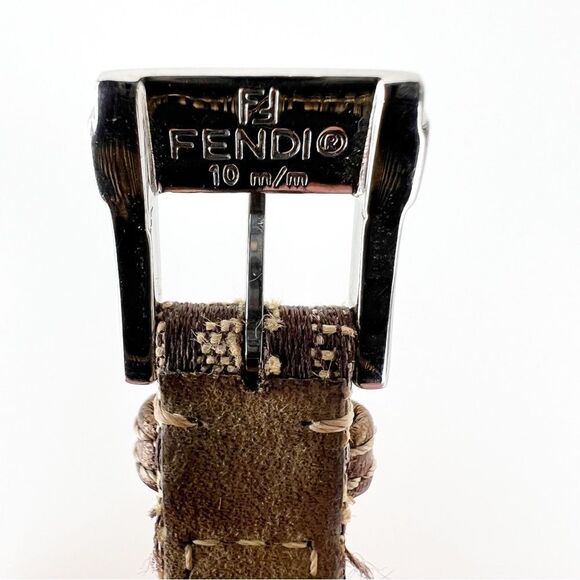 Vintage FENDI Orologi 2700L Brown Silver Circle Quartz  Ladies Watch - Picture 10 of 12